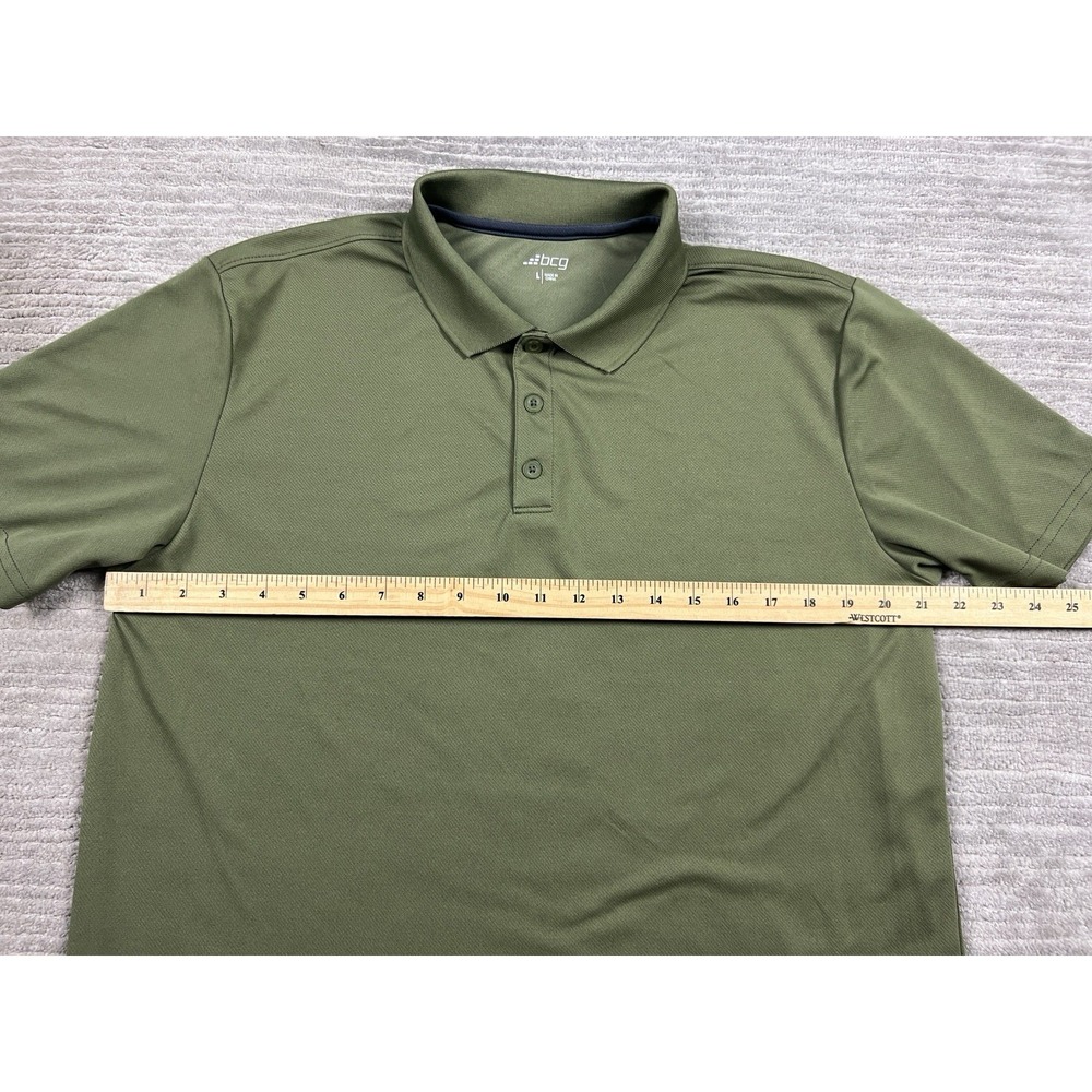 BCG Polo Shirt Mens Large Green Short Sleeve Polyester Athleisure Outdoor Casual - Picture 4 of 12